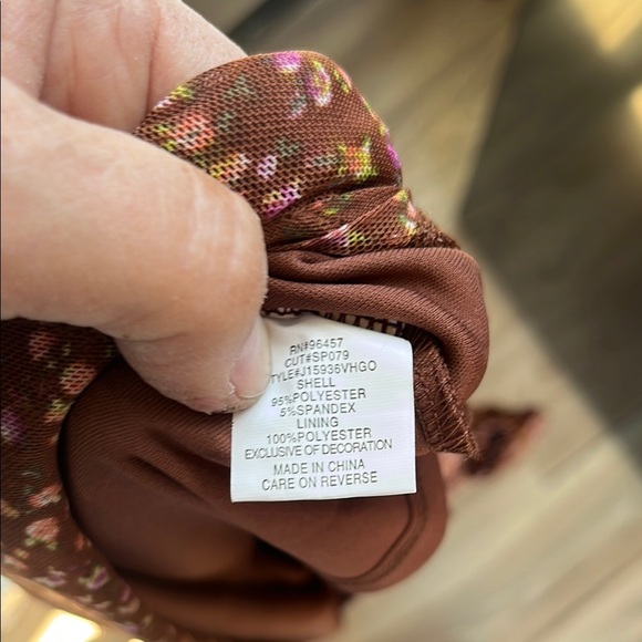 NWT Stitch Pine Floral Midi Dress Medium Brown Milkmaid Peasant Stretch Prairie - Picture 13 of 14